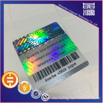 Etiqueta de seguridad láser antifalsificación colorida